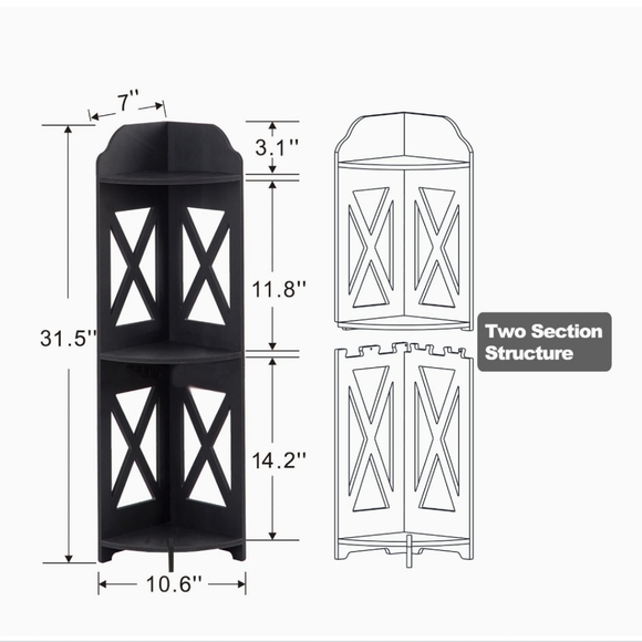 TuoxinEM Black corner shelf, new in box - Picture 2 of 4